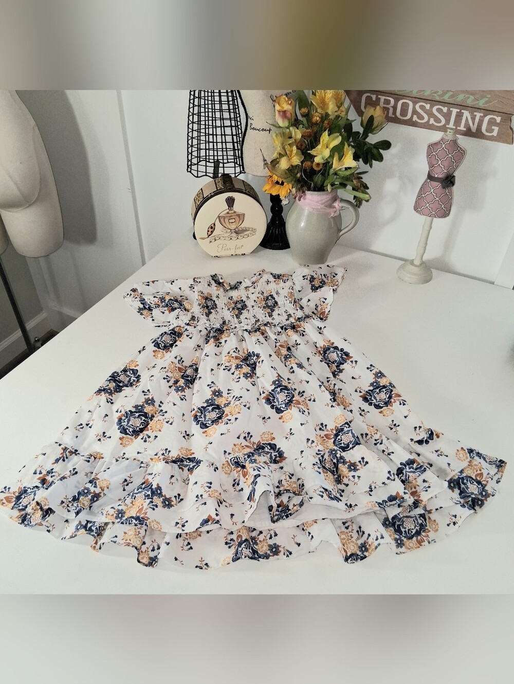 Janie And Jack Girls Dresses 1 Pre-Owned Floral 1 NWOT Plaid Sz 7 Bundle